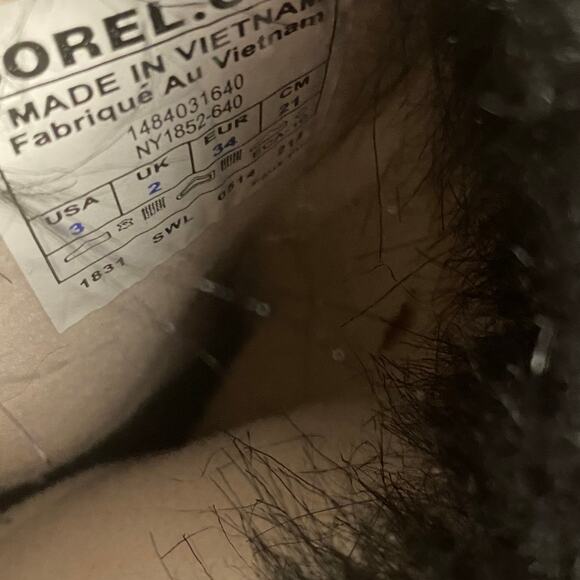 Sorel Girl's Pink Suede Fur Trim Lace Up Snow Boots Size 3 - Picture 6 of 8